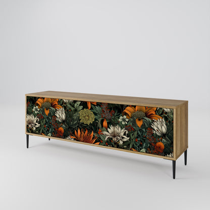 MIDNIGHT SPROUT 3-Door TV Stand in Oak Effect