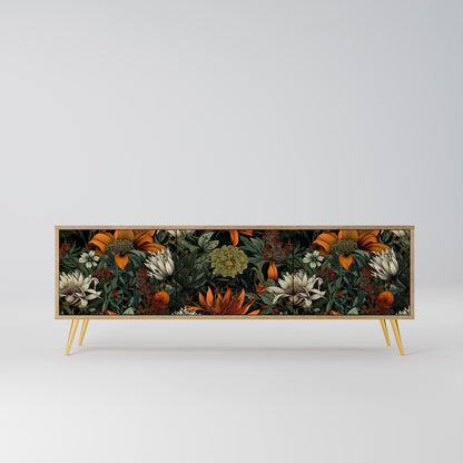 MIDNIGHT SPROUT 3-Door TV Stand in Oak Effect