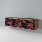 FLORAL WHISPER 3-Door TV Stand in Oak Effect