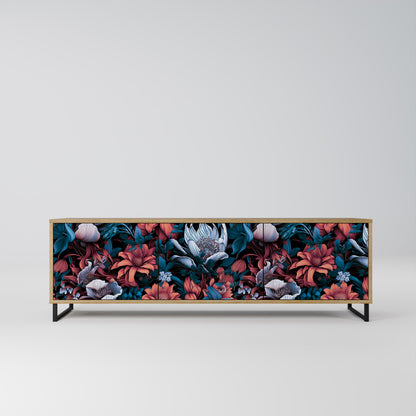 ETHEREAL BLOSSOMS 3-Door TV Stand in Oak Effect