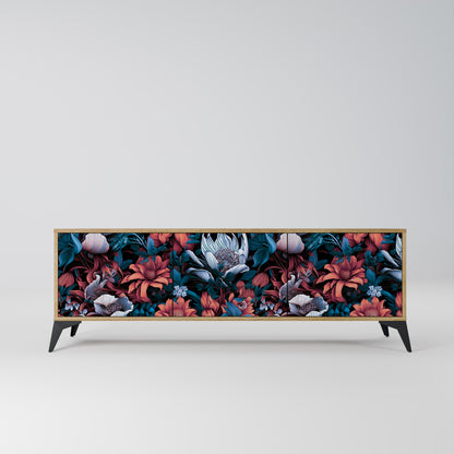 ETHEREAL BLOSSOMS 3-Door TV Stand in Oak Effect