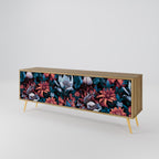 ETHEREAL BLOSSOMS 3-Door TV Stand in Oak Effect