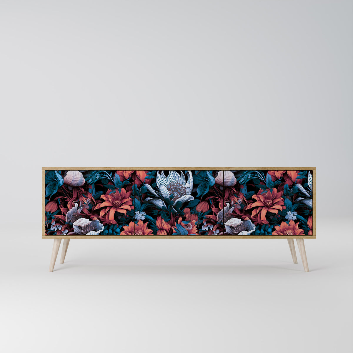 ETHEREAL BLOSSOMS TV-bänk med 3 dörrar