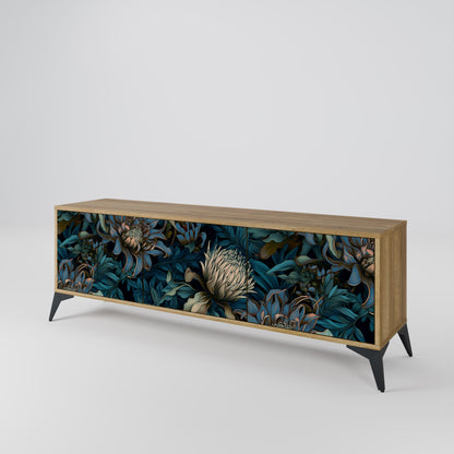 TWILIGHT BLOOM 3-Door TV Stand in Oak Effect