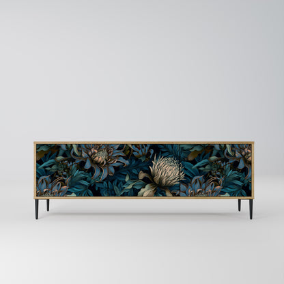 TWILIGHT BLOOM 3-Door TV Stand in Oak Effect