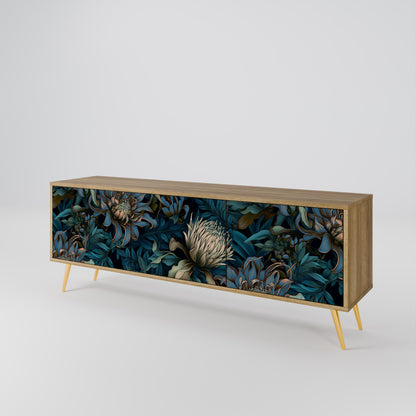 TWILIGHT BLOOM 3-Door TV Stand in Oak Effect