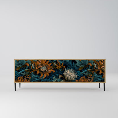 MORNING BLOOM 3-Door TV Stand in Oak Effect