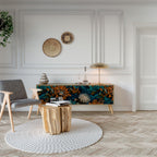 MORNING BLOOM 3-Door TV Stand in Oak Effect