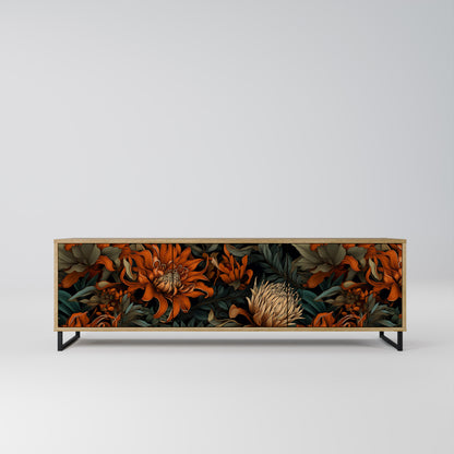 DAWN BLOOM 3-Door TV Stand in Oak Effect