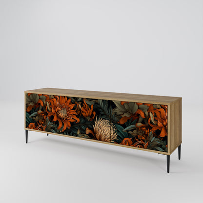 DAWN BLOOM 3-Door TV Stand in Oak Effect