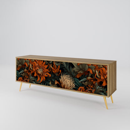 DAWN BLOOM 3-Door TV Stand in Oak Effect