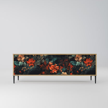 IMAGINARY BLOSSOM 3-Door TV Stand in Oak Effect