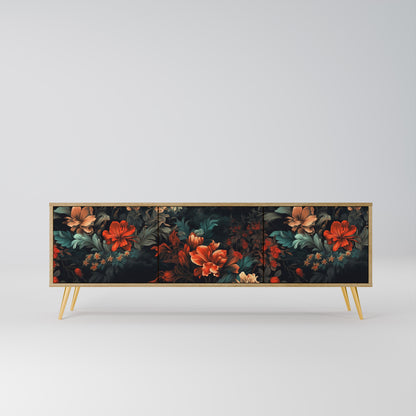 IMAGINARY BLOSSOM 3-Door TV Stand in Oak Effect