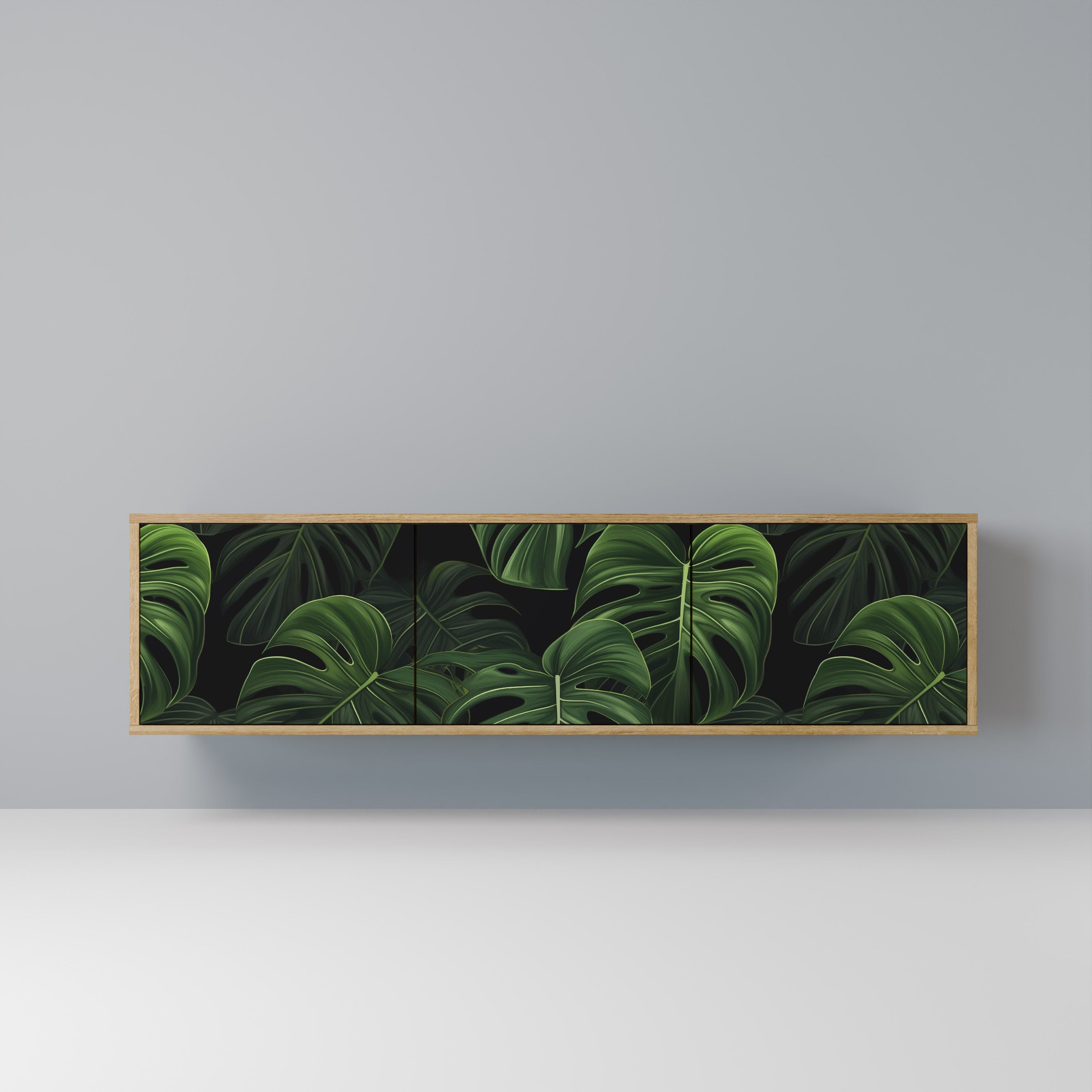 INFINITE MONSTERA 3-dörrars TV-bänk i ekeffekt