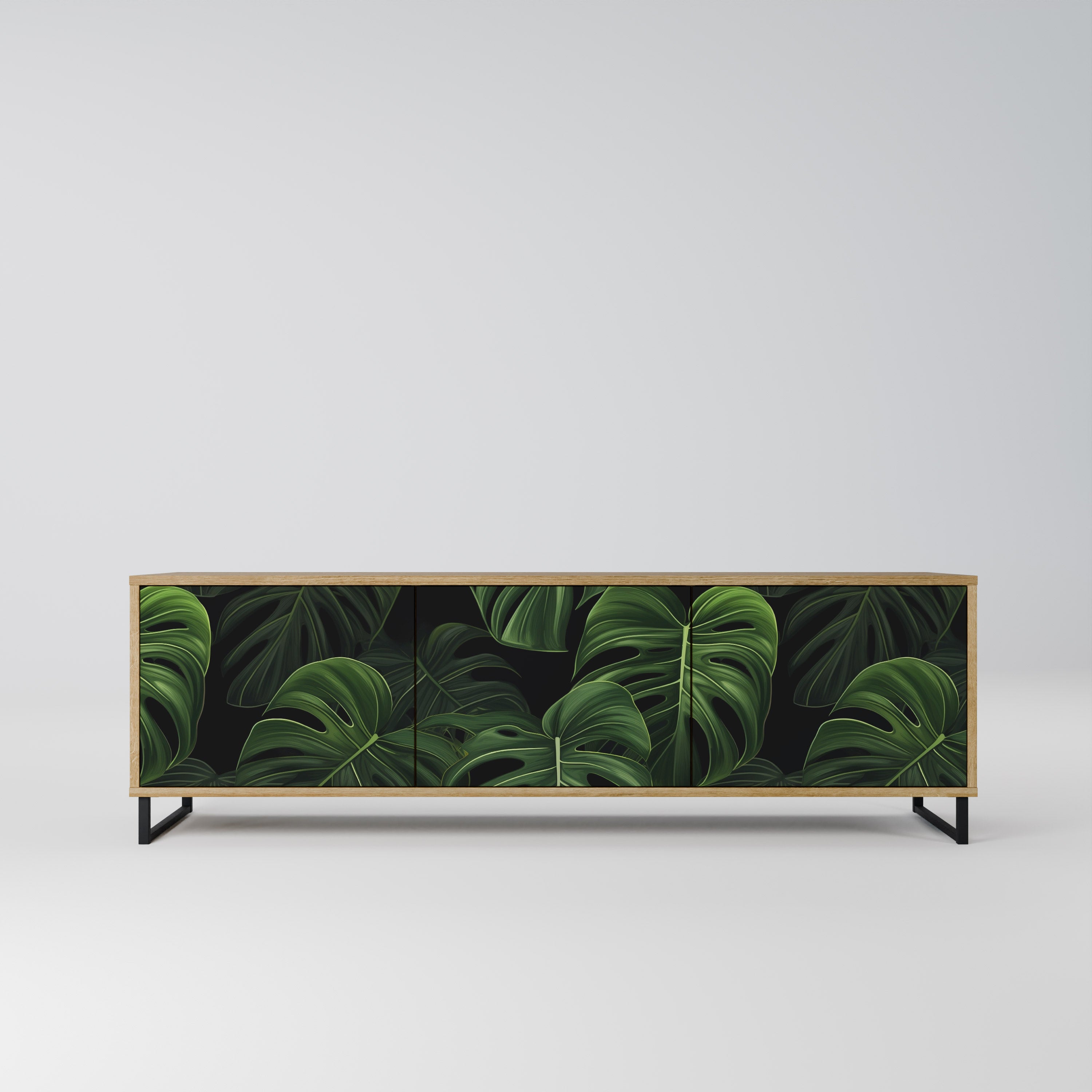 INFINITE MONSTERA 3-dörrars TV-bänk i ekeffekt