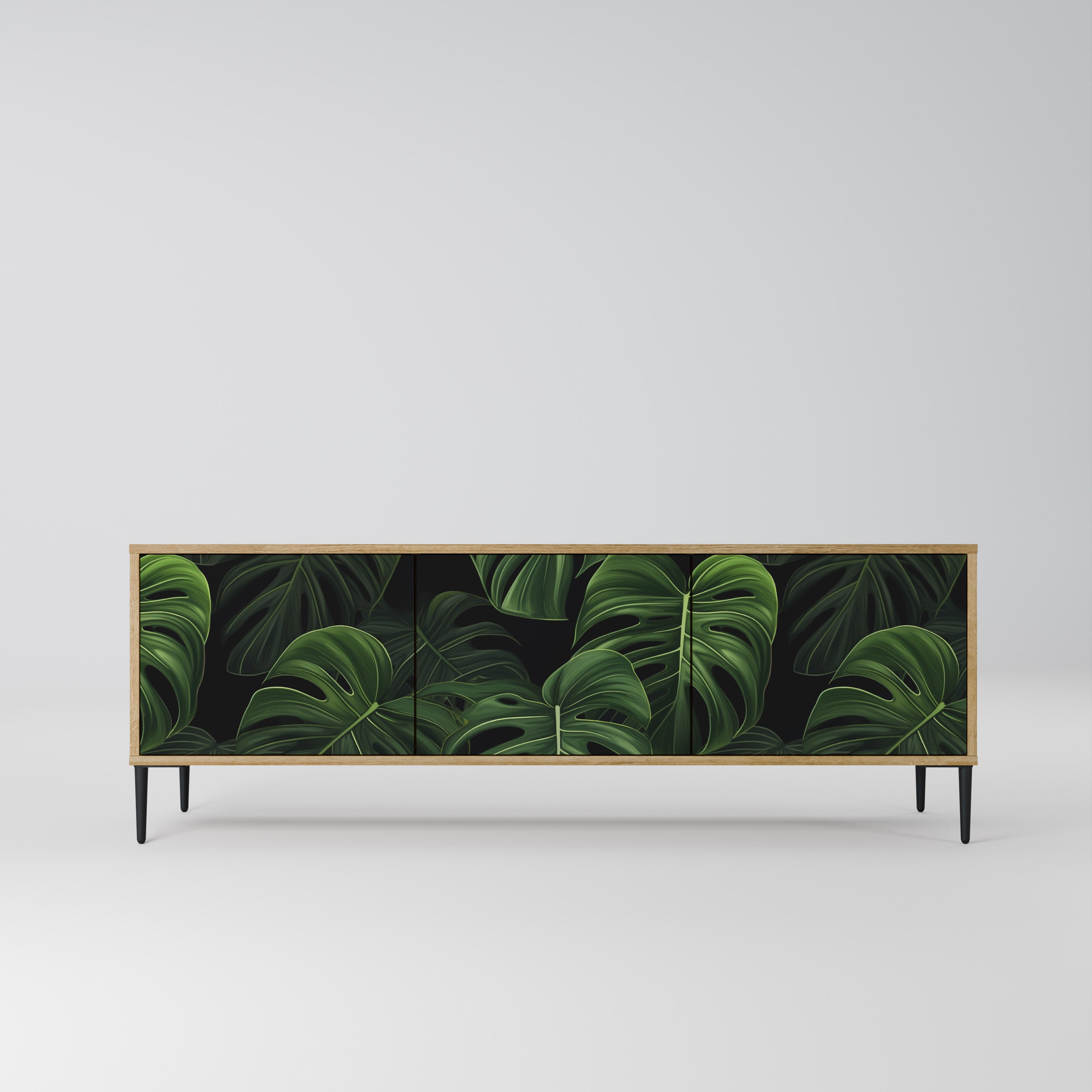 INFINITE MONSTERA 3-dörrars TV-bänk i ekeffekt