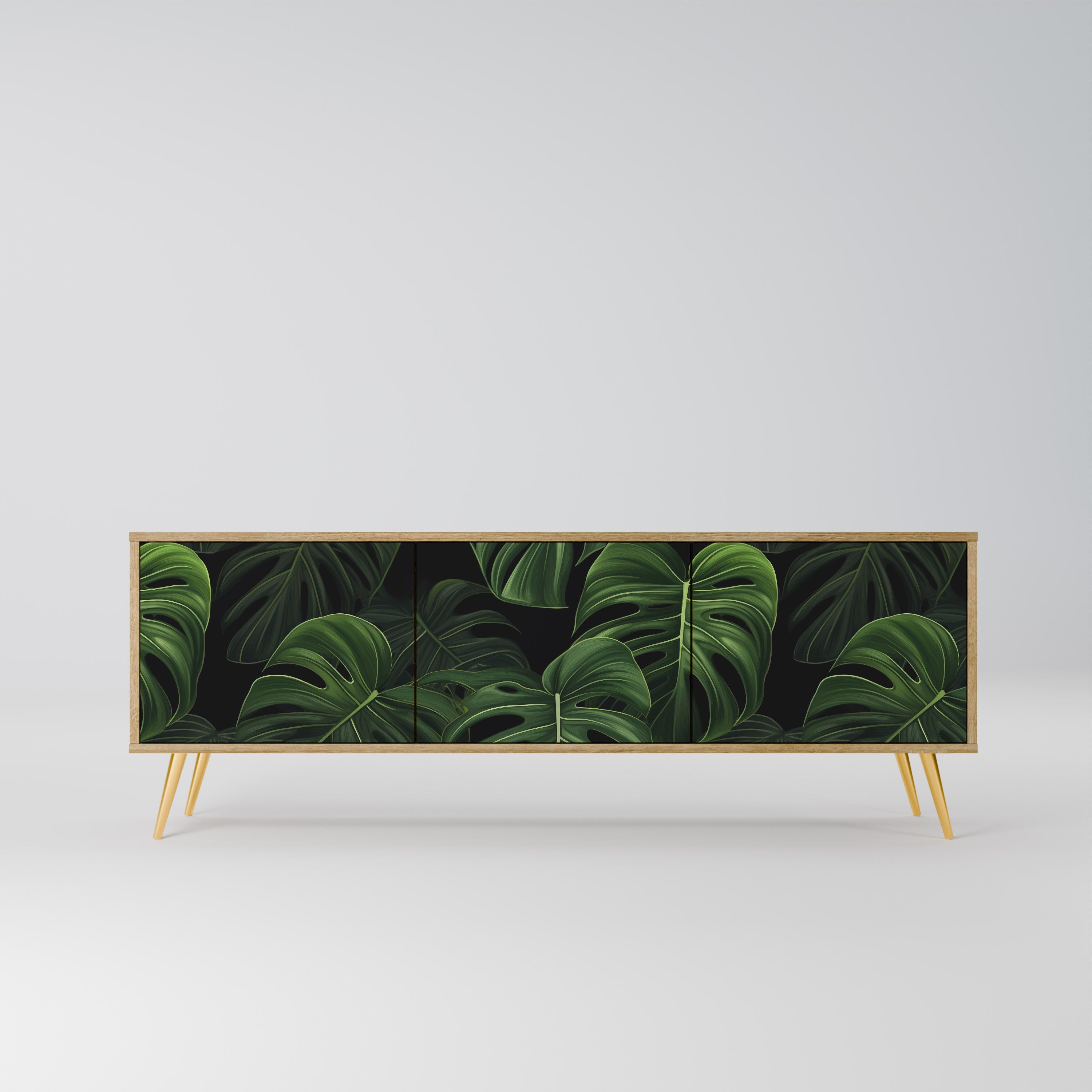 INFINITE MONSTERA 3-dörrars TV-bänk i ekeffekt