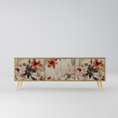 PETAL HARMONY 3-Door TV Stand in Oak Effect