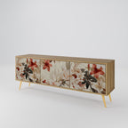 PETAL HARMONY 3-Door TV Stand in Oak Effect