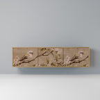 PETAL DISTINGUISH 3-Door TV Stand in Oak Effect