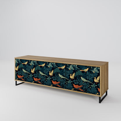 FOWL ORNAMENT 3-Door TV Stand in Oak Effect