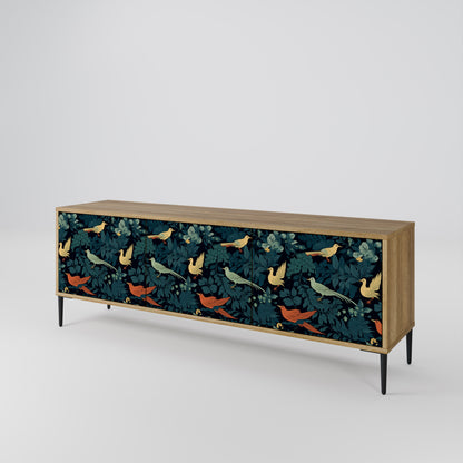 FOWL ORNAMENT 3-Door TV Stand in Oak Effect