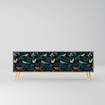 FOWL ORNAMENT 3-Door TV Stand in Oak Effect