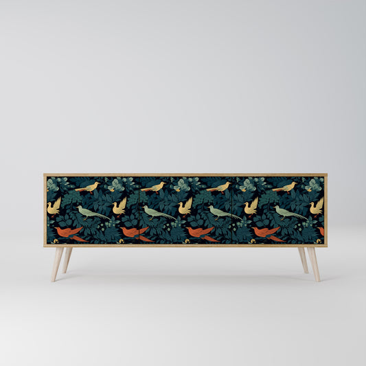 FOWL ORNAMENT 3-Door TV Stand in Oak Effect