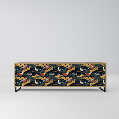 FOWLY DAZE 3-Door TV Stand in Oak Effect