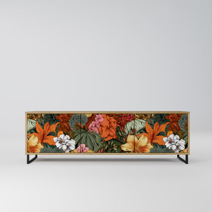 RADIANT FLORA 3-Door TV Stand in Oak Effect