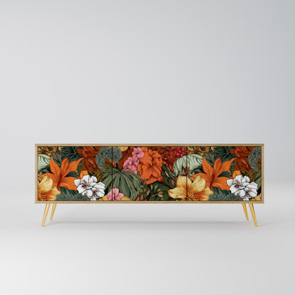 RADIANT FLORA 3-Door TV Stand in Oak Effect