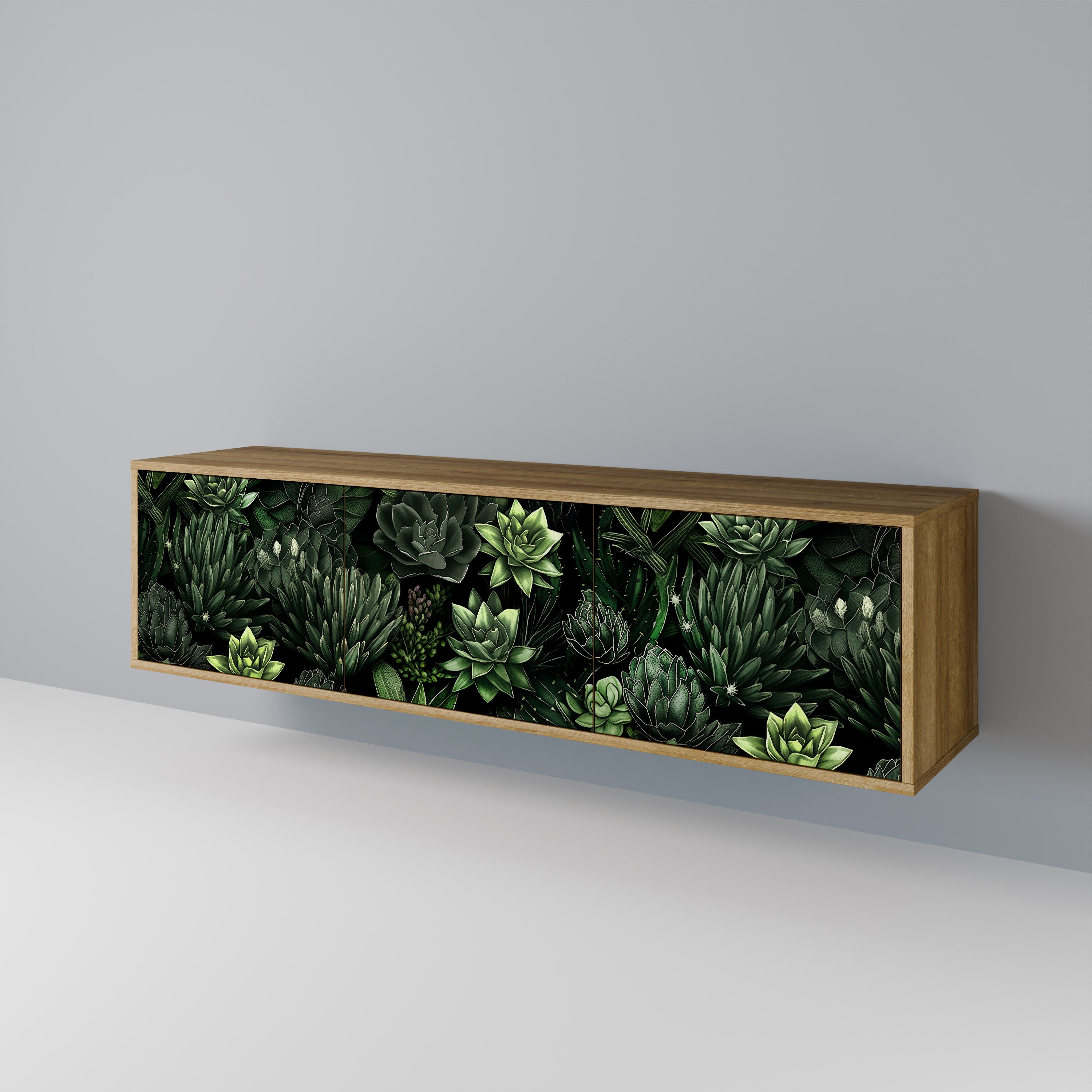 SUCCULENT JUNGLE TV-bänk med 3 dörrar