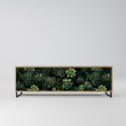 SUCCULENT JUNGLE 3-Door TV Stand in Oak Effect