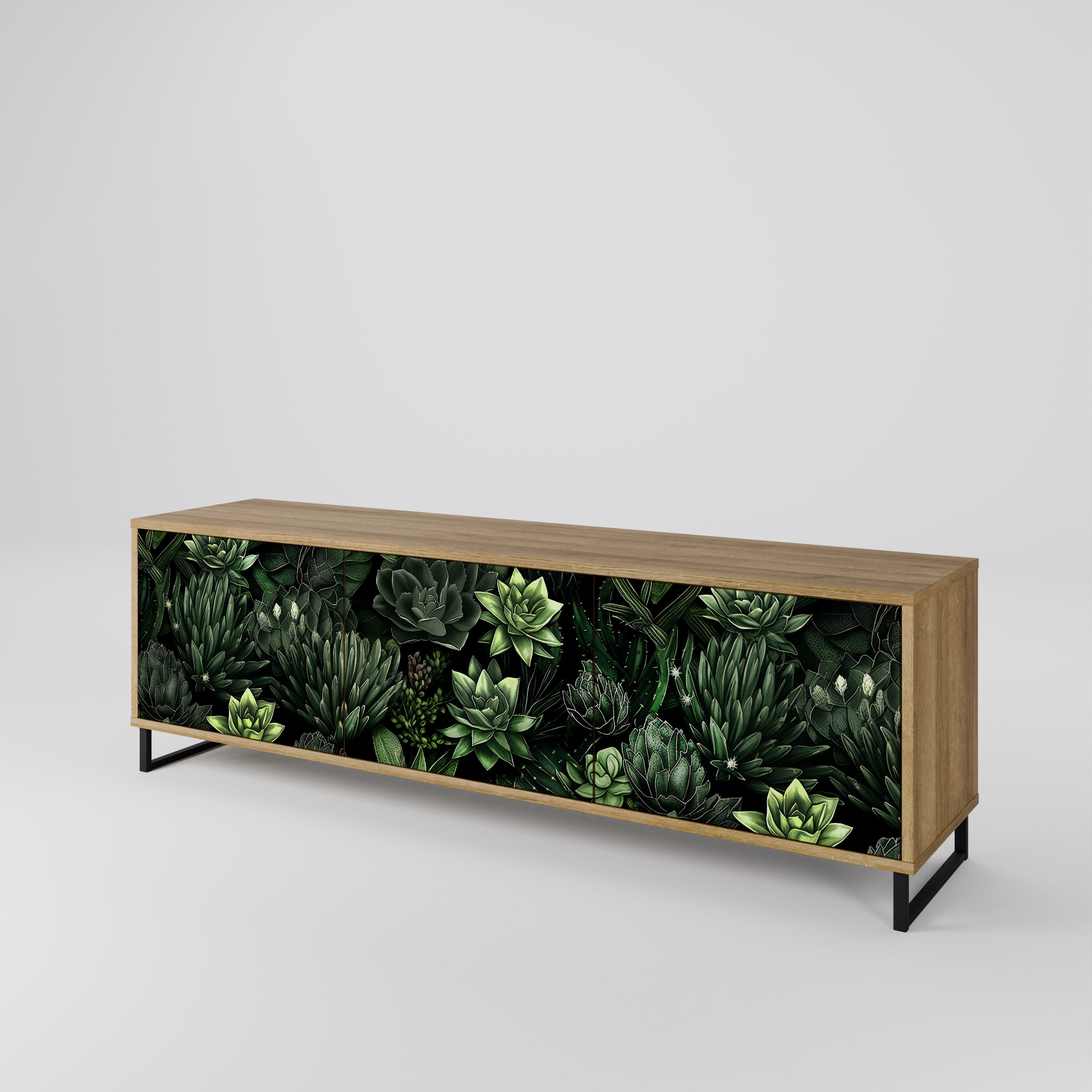 SUCCULENT JUNGLE TV-bänk med 3 dörrar