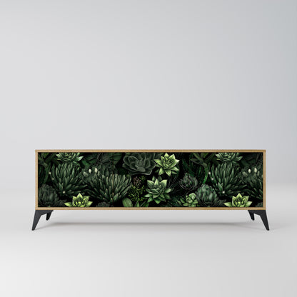 SUCCULENT JUNGLE 3-Door TV Stand in Oak Effect