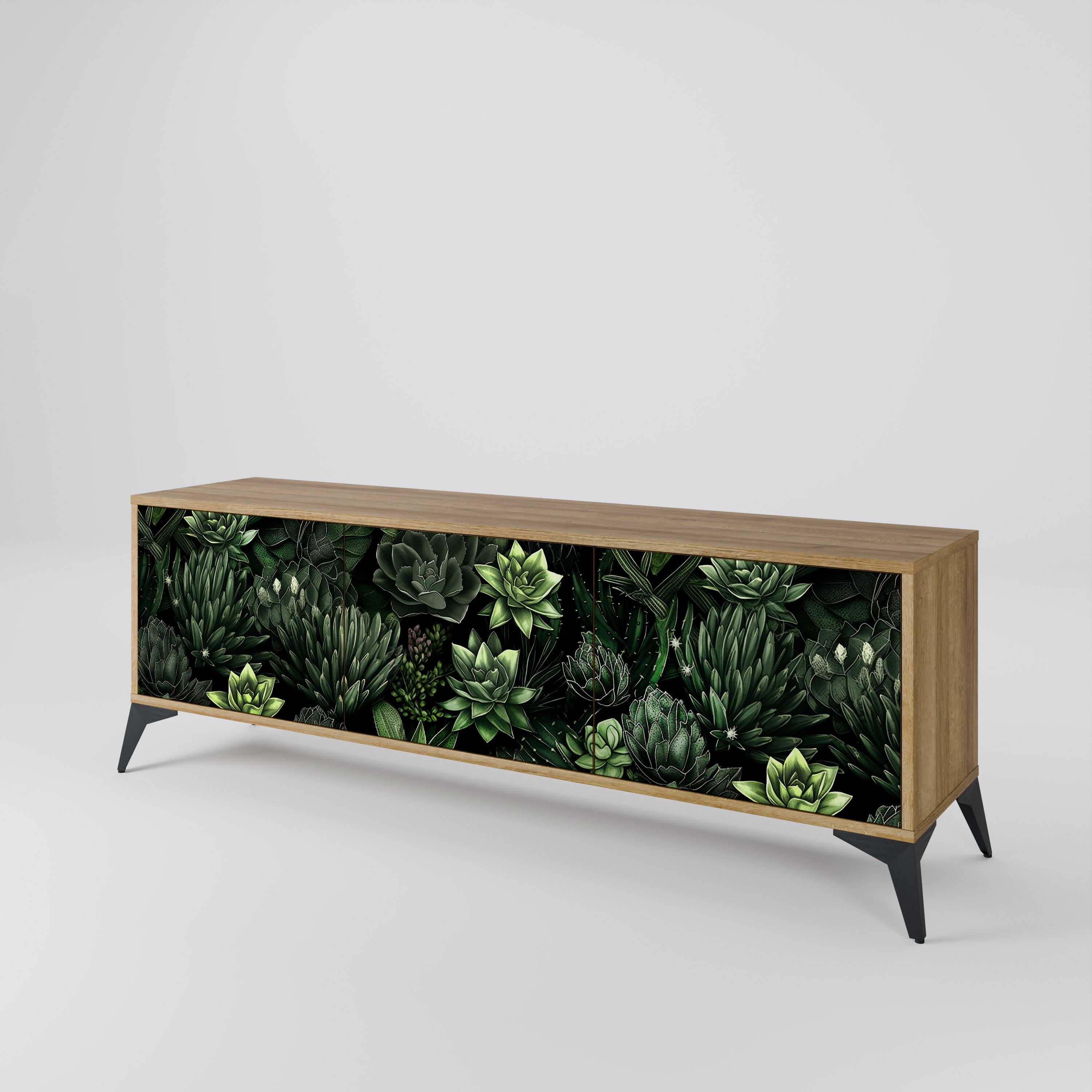 SUCCULENT JUNGLE TV-bänk med 3 dörrar