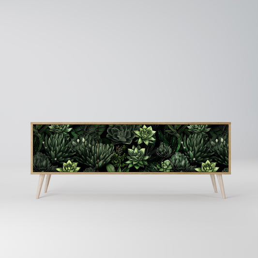 SUCCULENT JUNGLE 3-Door TV Stand in Oak Effect