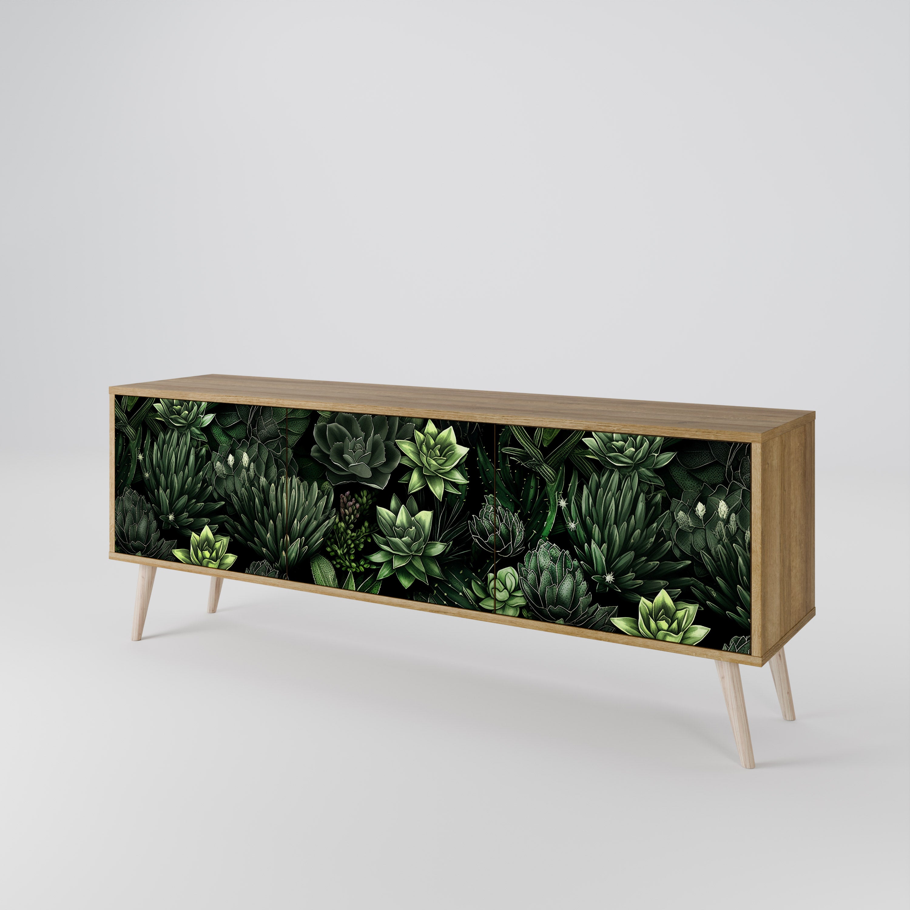 SUCCULENT JUNGLE TV-bänk med 3 dörrar