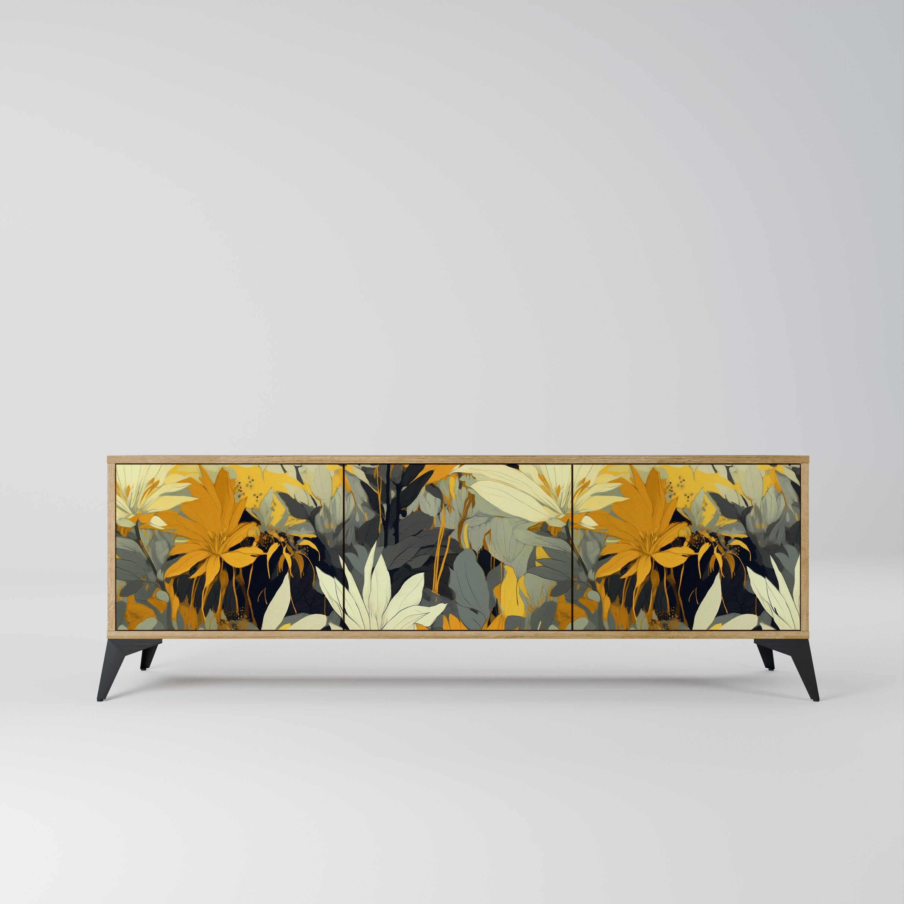 SUNKISSED LILY 3-dörrars TV-bänk i ekeffekt