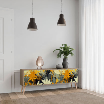 SUNKISSED LILY 3-Door TV Stand in Oak Effect