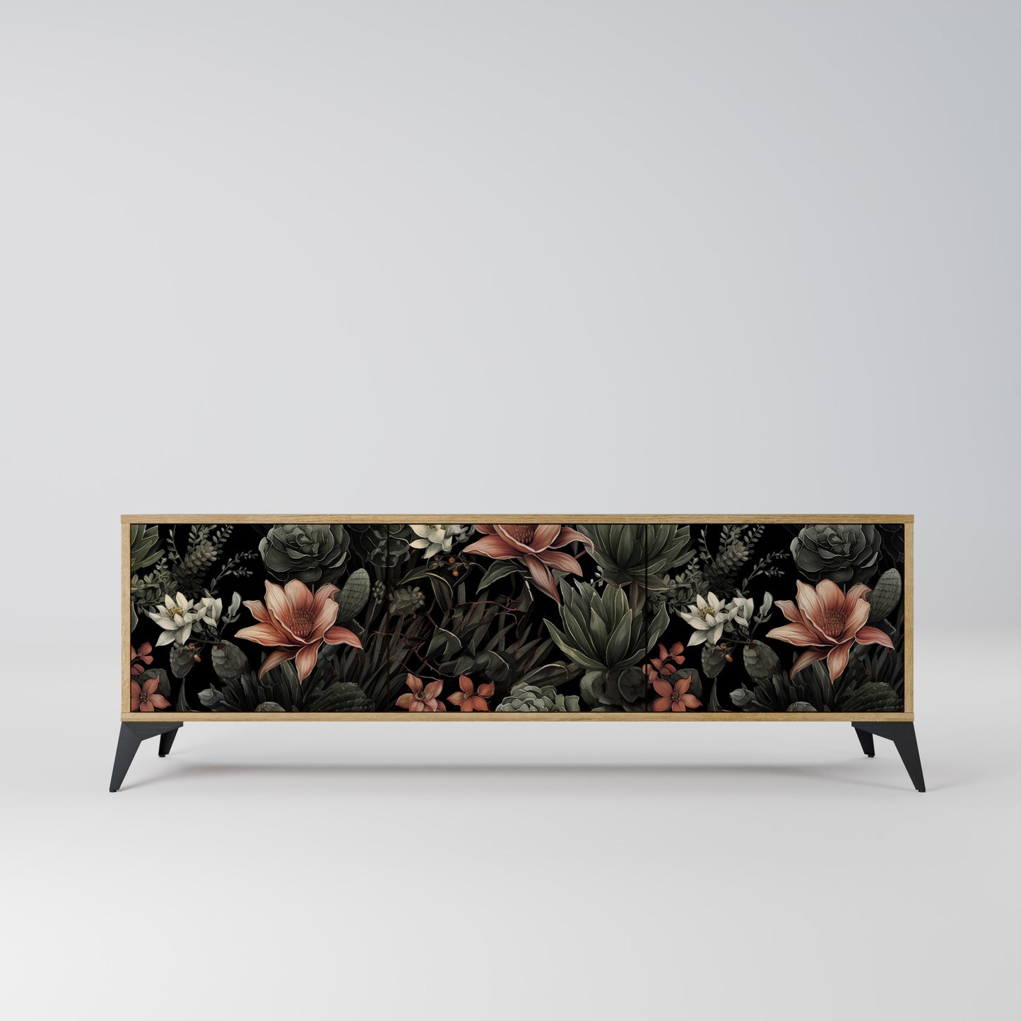SECRET VERDURE 3-Door TV Stand in Oak Effect