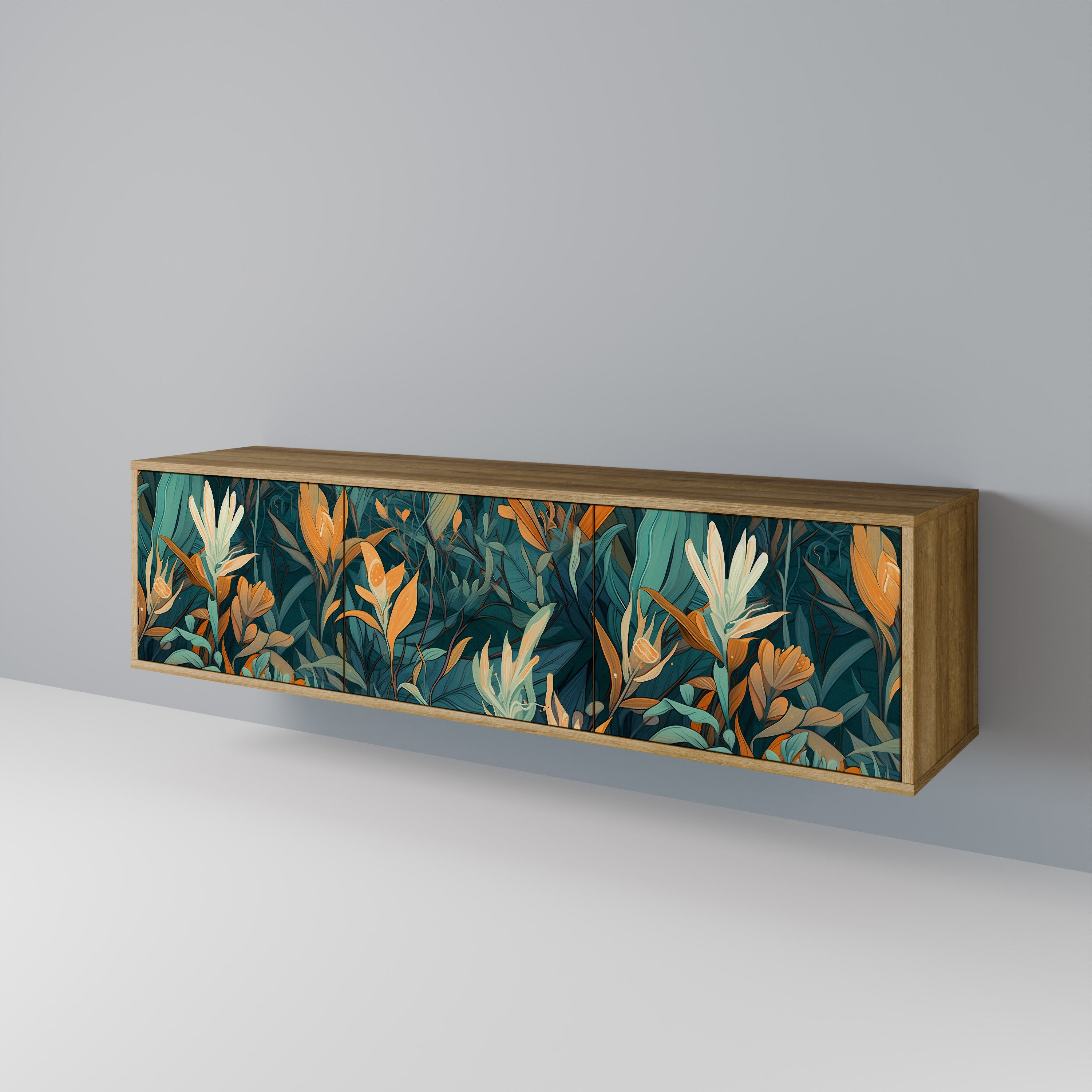 FLORAL SERENITY TV-bänk med 3 dörrar