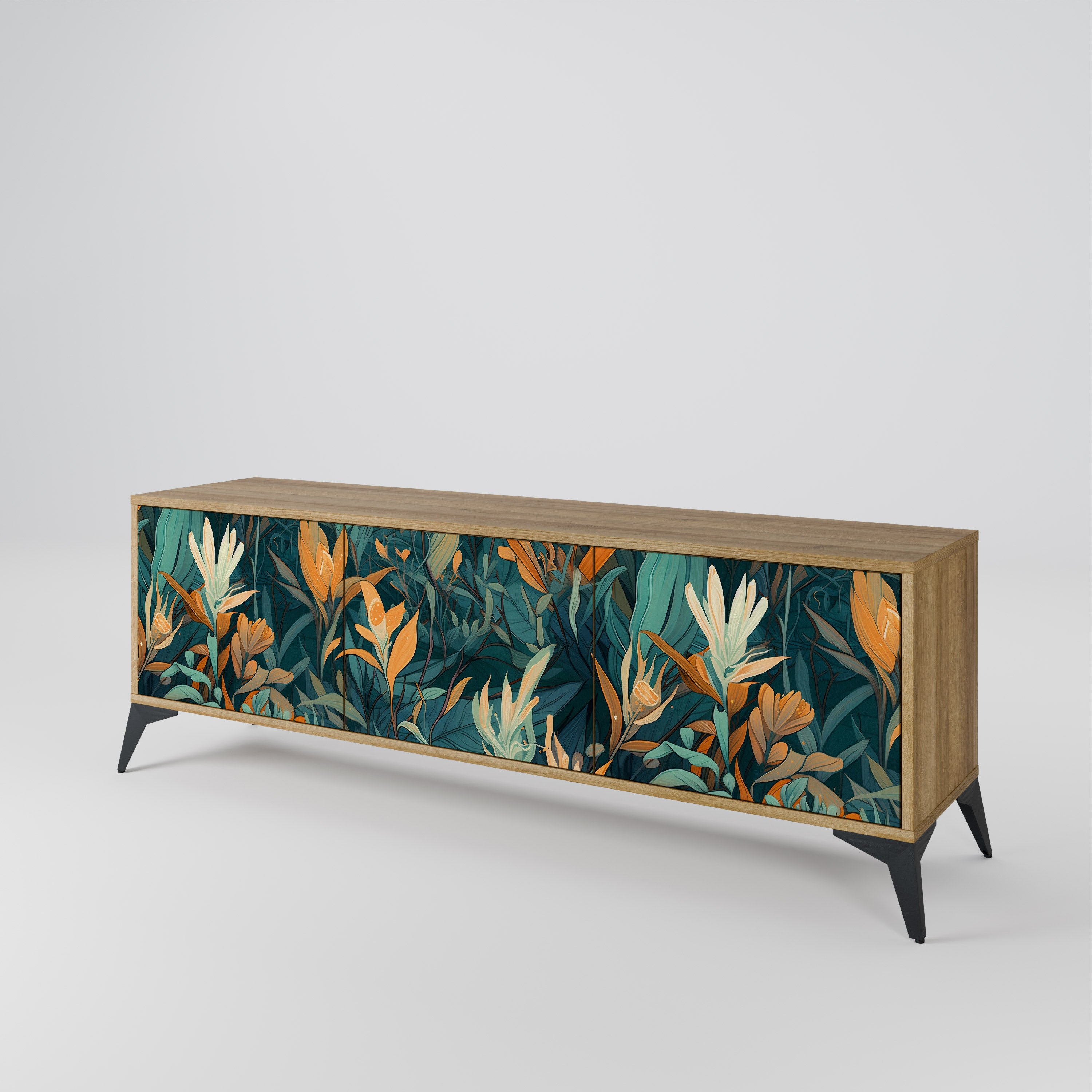 FLORAL SERENITY TV-bänk med 3 dörrar