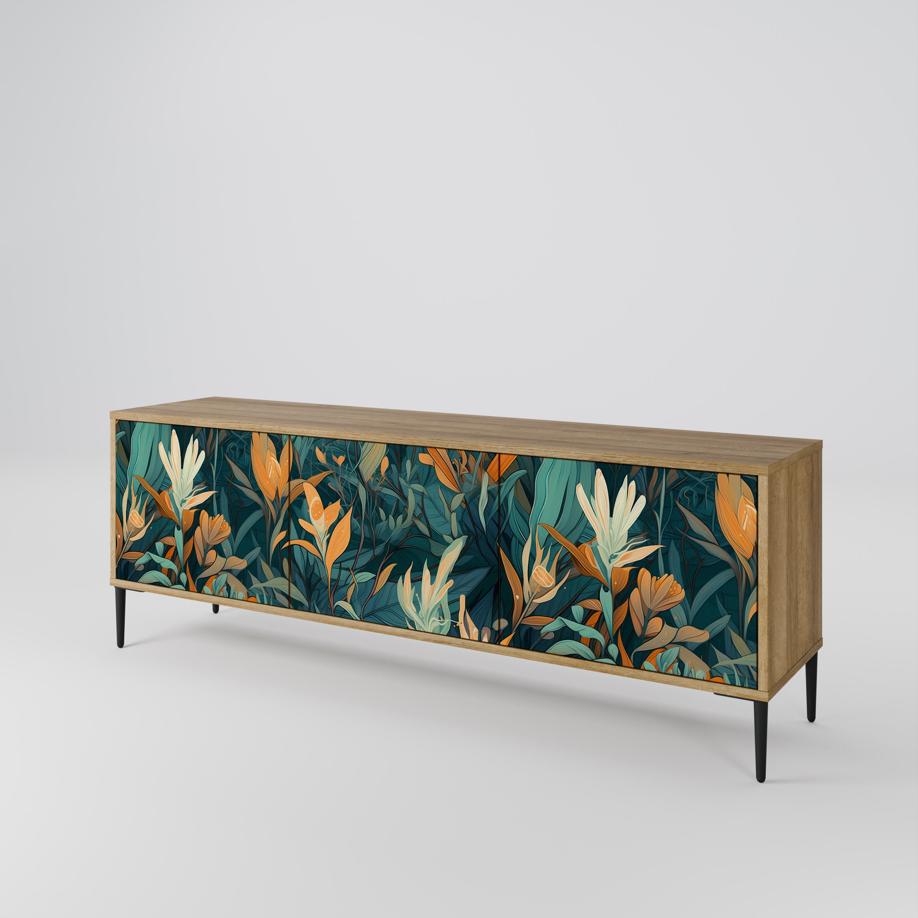 FLORAL SERENITY TV-bänk med 3 dörrar
