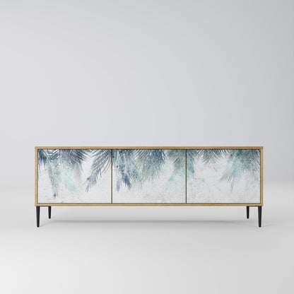 PALM VEIL TV-bänk med 3 dörrar i ekeffekt