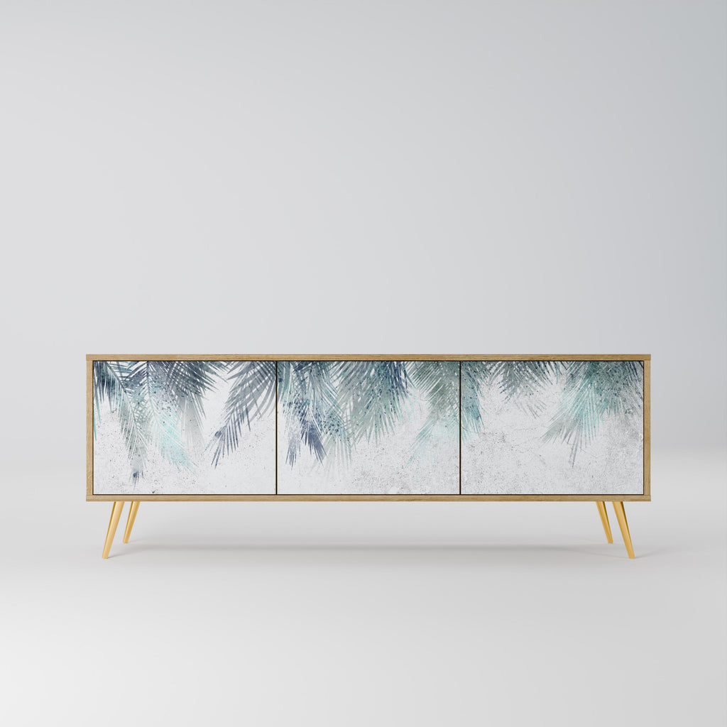 PALM VEIL TV-bänk med 3 dörrar i ekeffekt