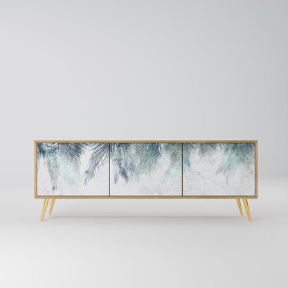 PALM VEIL TV-bänk med 3 dörrar i ekeffekt
