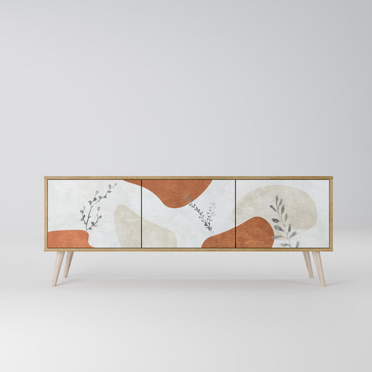 TRANQUIL TWIG 3-Door TV Stand in Oak Effect