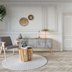 FADE IN THE TREES 3-Door TV Stand in Oak Effect