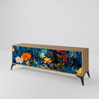 MIDNIGHT BLOSSOM 3-Door TV Stand in Oak Effect